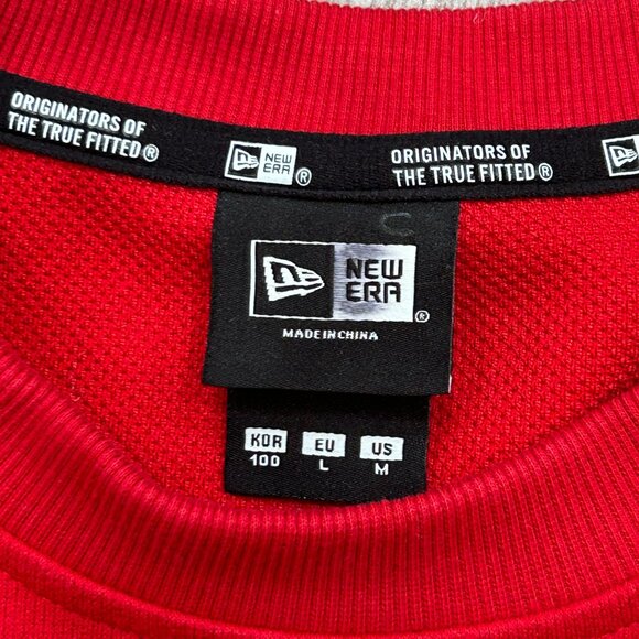 New Era New York Yankees Red Crewneck Long Sleeve MLB 3D Logo Sweatshirt Size M - Picture 7 of 10